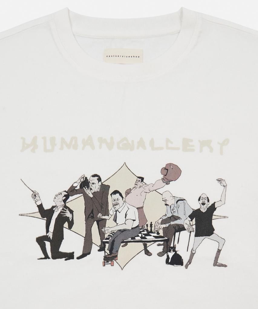 Iseuteuseobiseusyab Human Gallery Short Sleeve T-Shirt - Off-White