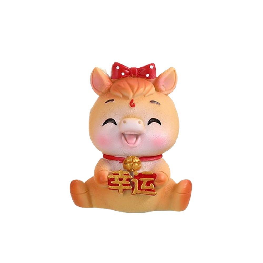 Lifelike 2026 Horse Year Figurines Resin Horse Statue Zodiac Horse Mascot  New Year Gift