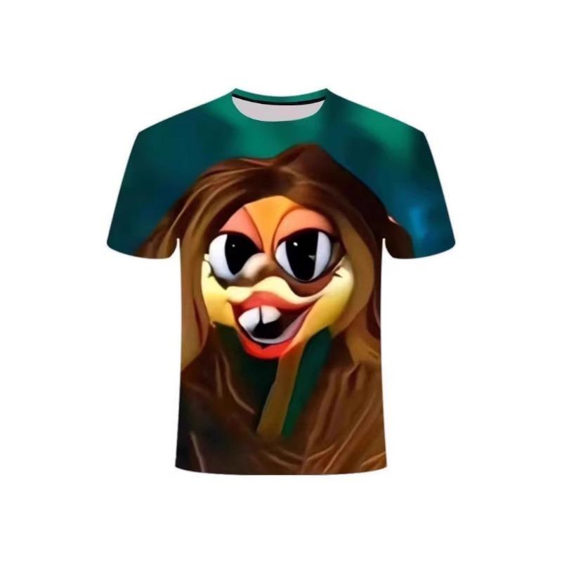 

Летняя футболка с коротким рукавом, забавным мультяшным принтом, классическим мультфильмом, с 3D-печатью, мужская, повседневная, уличная 6XL