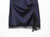 2025 A/W Women's European Lace Patchwork Silk Satin Mini Dress