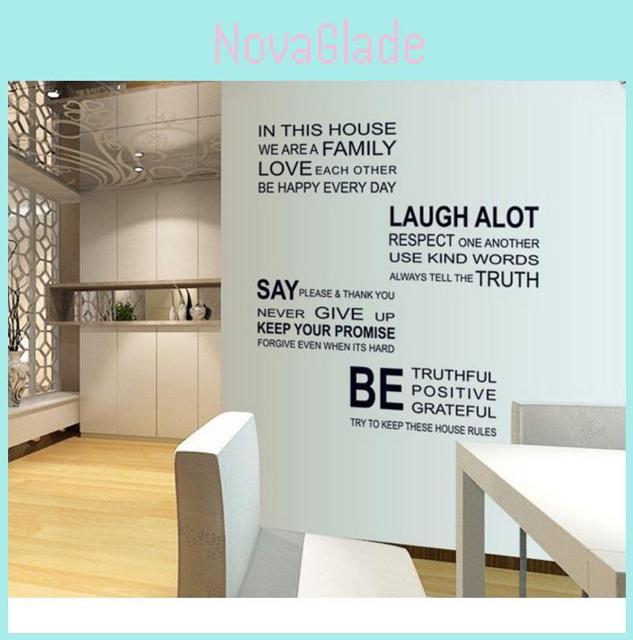 Elegant Words Letters In This House Wallpaper Home Decor Crafted With Premium Pvc Material