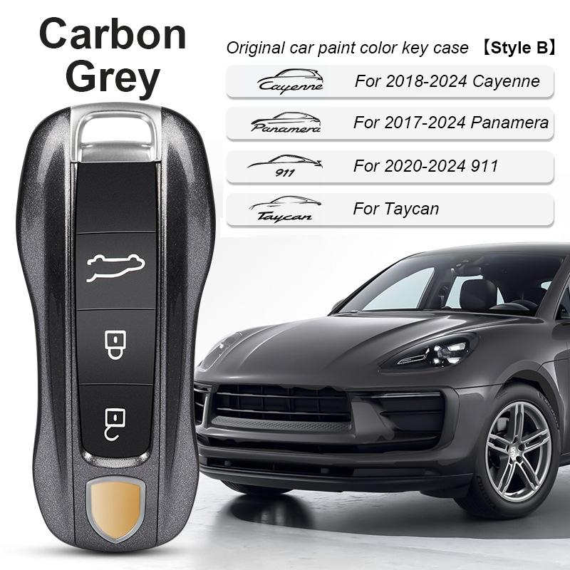 

For Porsche Cayenne Mancan Panamera 911 718 Boxster Cayman Taycan 2010-2024 Car Key Paint Case Bordeaux Red Shell Replacement