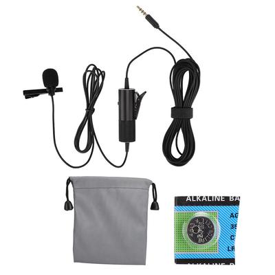 Micrófono Condensador Mini de Estudio o Micrófono con Clip de Solapa Universal con Cable para Teléfono, Cámara, Ordenador Portátil