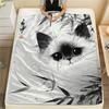 Ink Wash Cats  Print Flannel Blanket, High Quality Comfortable for All Seasons, Home Decor, Warmth and Comfort