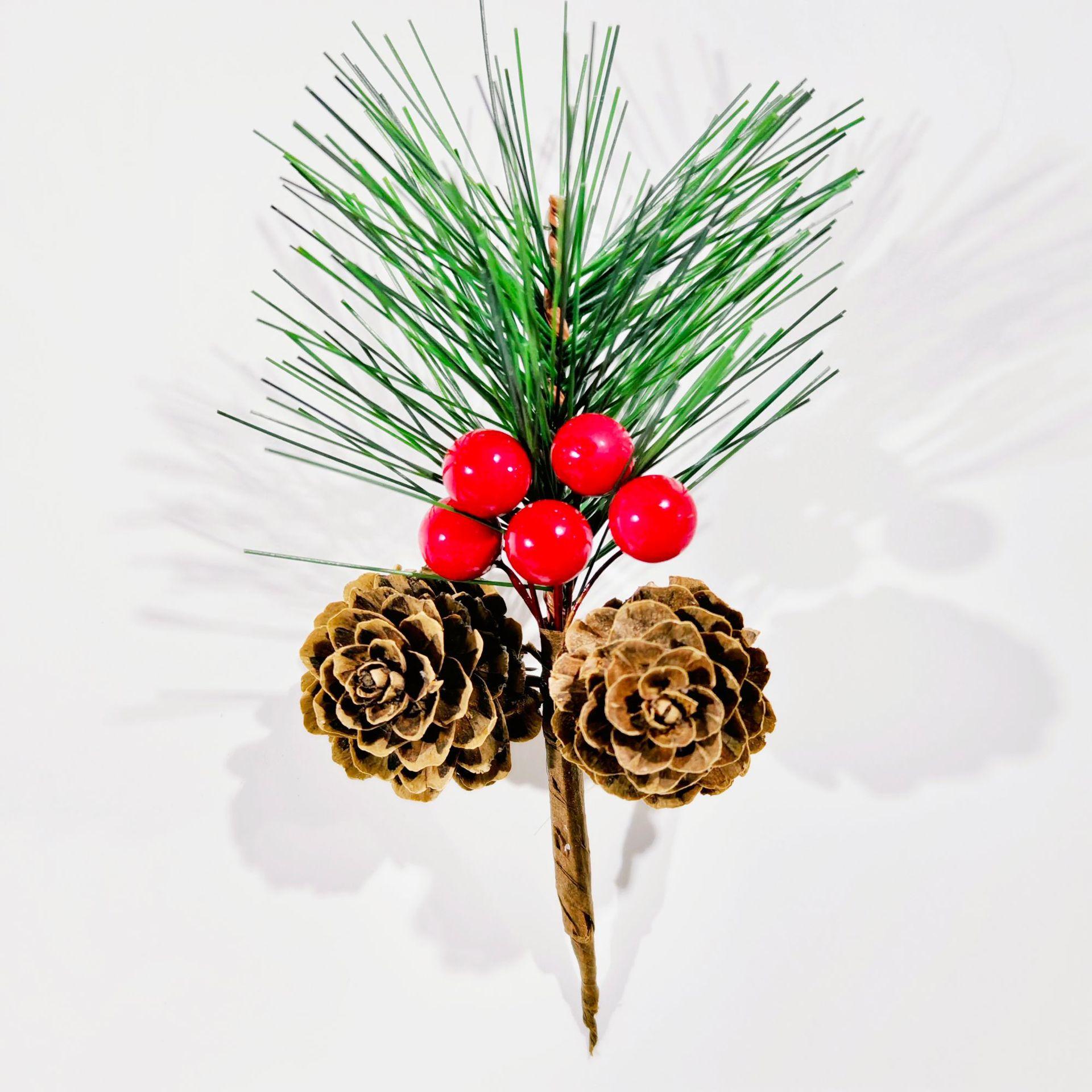 

10Pcs Christmas Simulation Berry Pine Branch Decoration Christmas Pine Holly Branch Decor Home Holiday Decor GiftBox Accessories