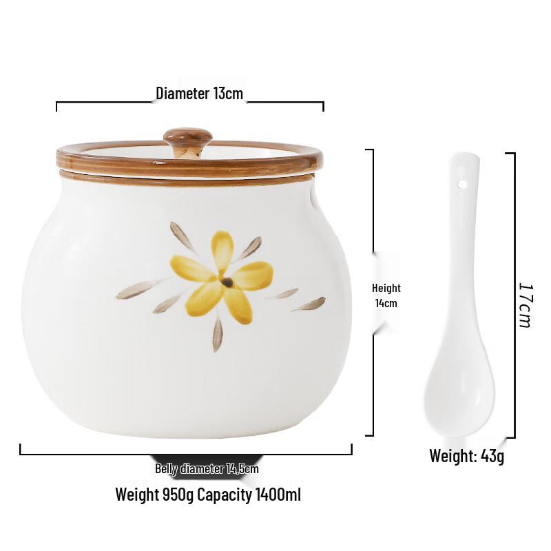 Zhinianhua Ceramic Lard and Seasoning Jar