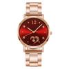 Ladies Temperament Luminous Steel Band Glass Alloy Quartz Watch