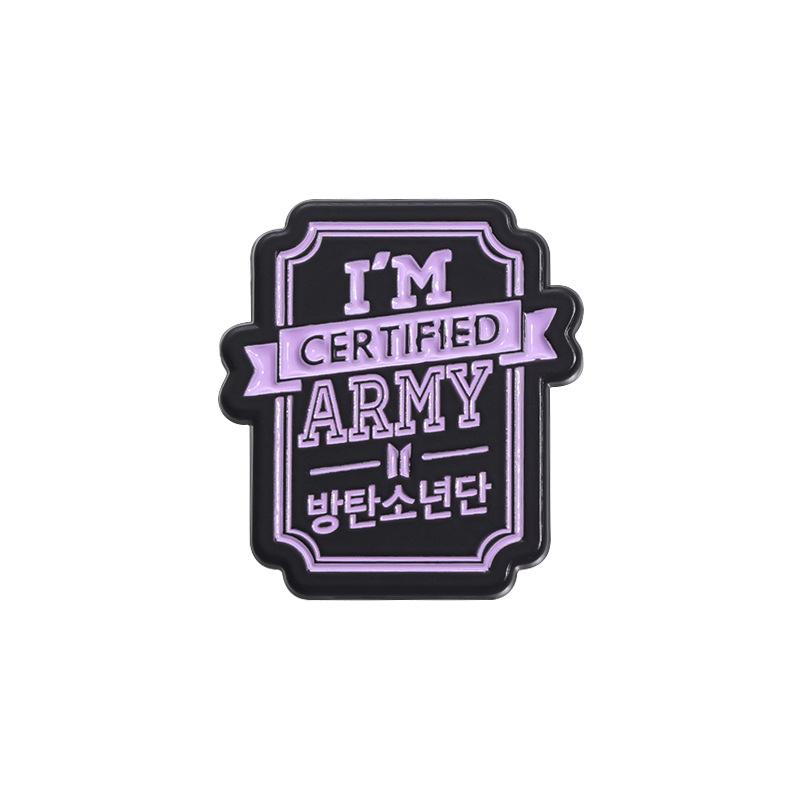 

Значок BTS Я СЕРТИФИЦИРОВАННЫЙ ARMY , Металлическая брошь для фанатов Bangtan Boys ARMY, Лацканный значок K-pop для рюкзака и одежды