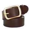 Men'S Belt First Layer Cowhide Copper Buckle Leather Belt Middle-Aged And Young Leisure Simple Pin Buckle Business Jeans Belt