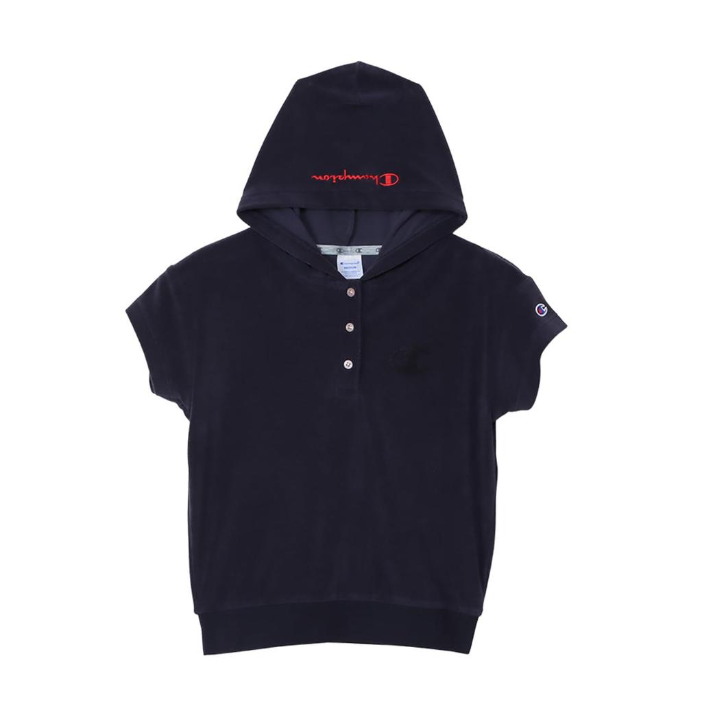 Champion Golf Polo Short Odor UV Hooded Polo Navy Women's Shirt, Sleeve, Antibacterial, Resistant, Protection, One-Point Logo, Shirt, CW-ZG305,