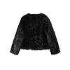2024 Women Winter Fashion New Faux Fox Fur Coat Metal Button Thickened Warm Tops