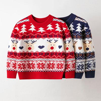 New Arrival Children's Clothing: Boys' and Girls' Baby Cartoon Fawn Pullover Knitwear Children's Autumn/Winter Christmas Sweater