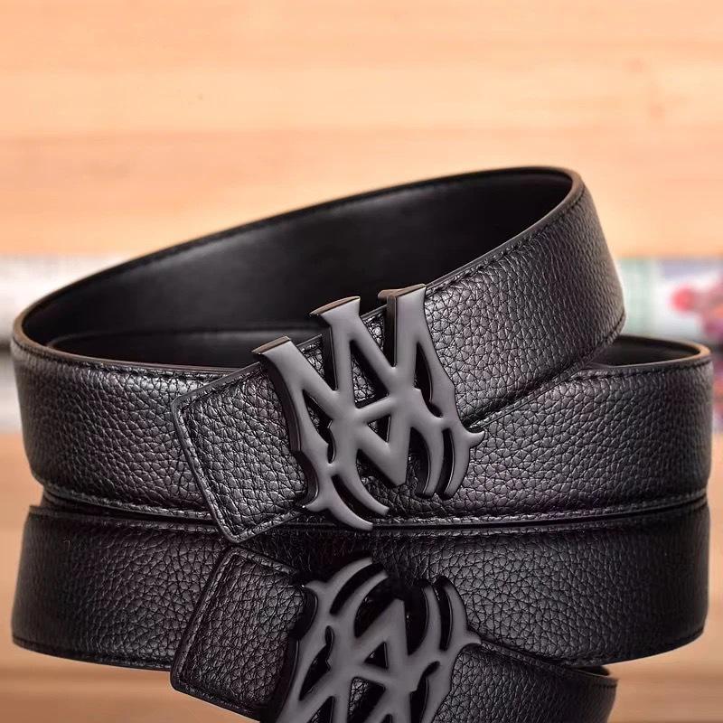 Pánský stylový kožený opasek s hladkou přezkou - Všestranný pro obchod i módu