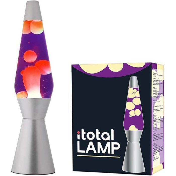 Itotal Xl1799 36 Cm Lava Lamp with Silver Base, Purple Liquid and Yellow Wax