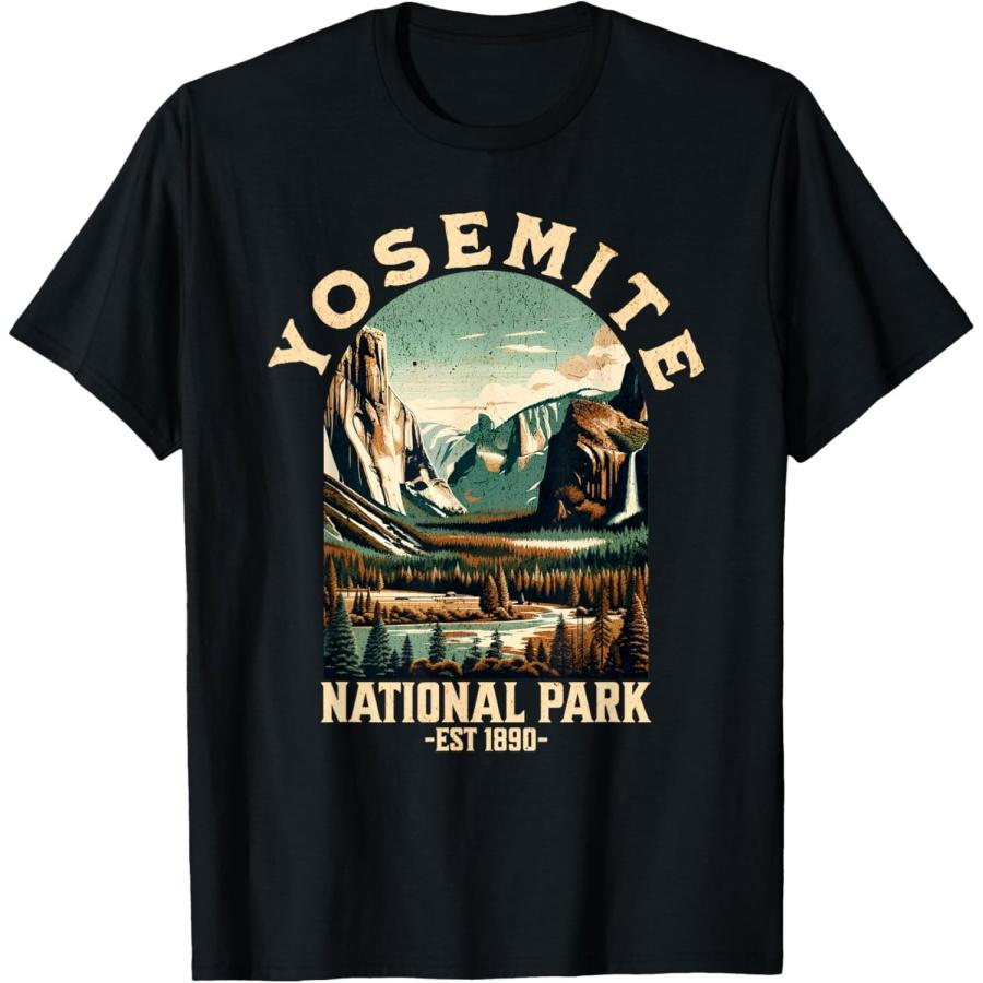 Retro Yosemite National Park USA Vintage Hiking T-Shirt(1) XXXXXL чёрный