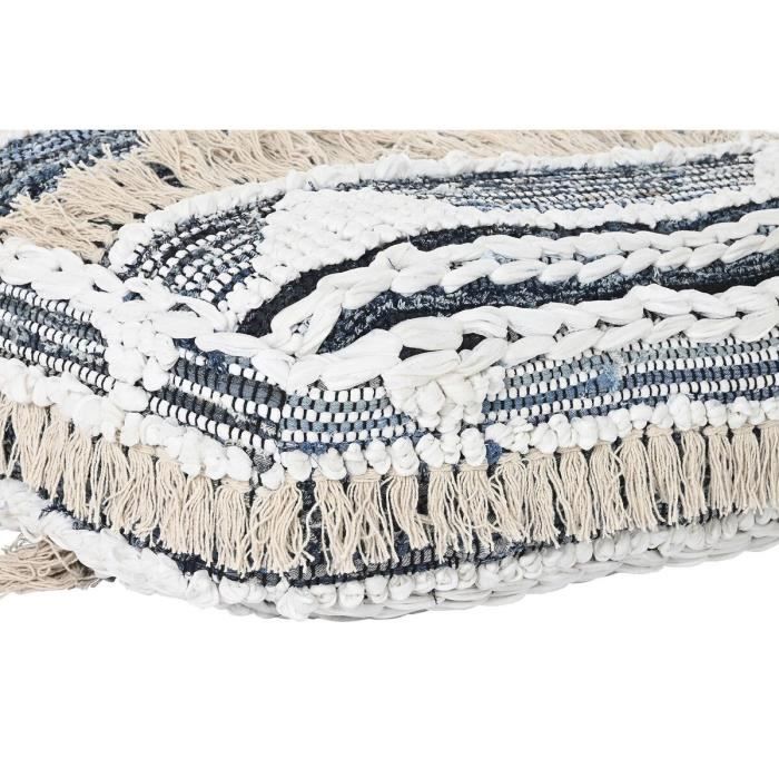 Coussin de sol - Noir - Rayé - 60 x 60 x 25 cm - Polyester et coton