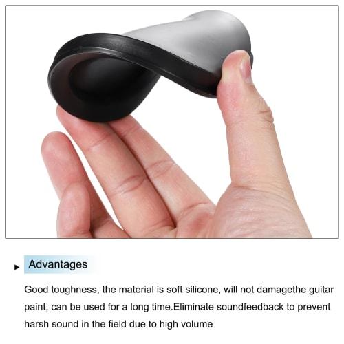 uxcell Guitar Sound Hole Cover, Soft Rubber Feedback Cover for Acoustic Guitar, 85mm, Black, 2 Pieces