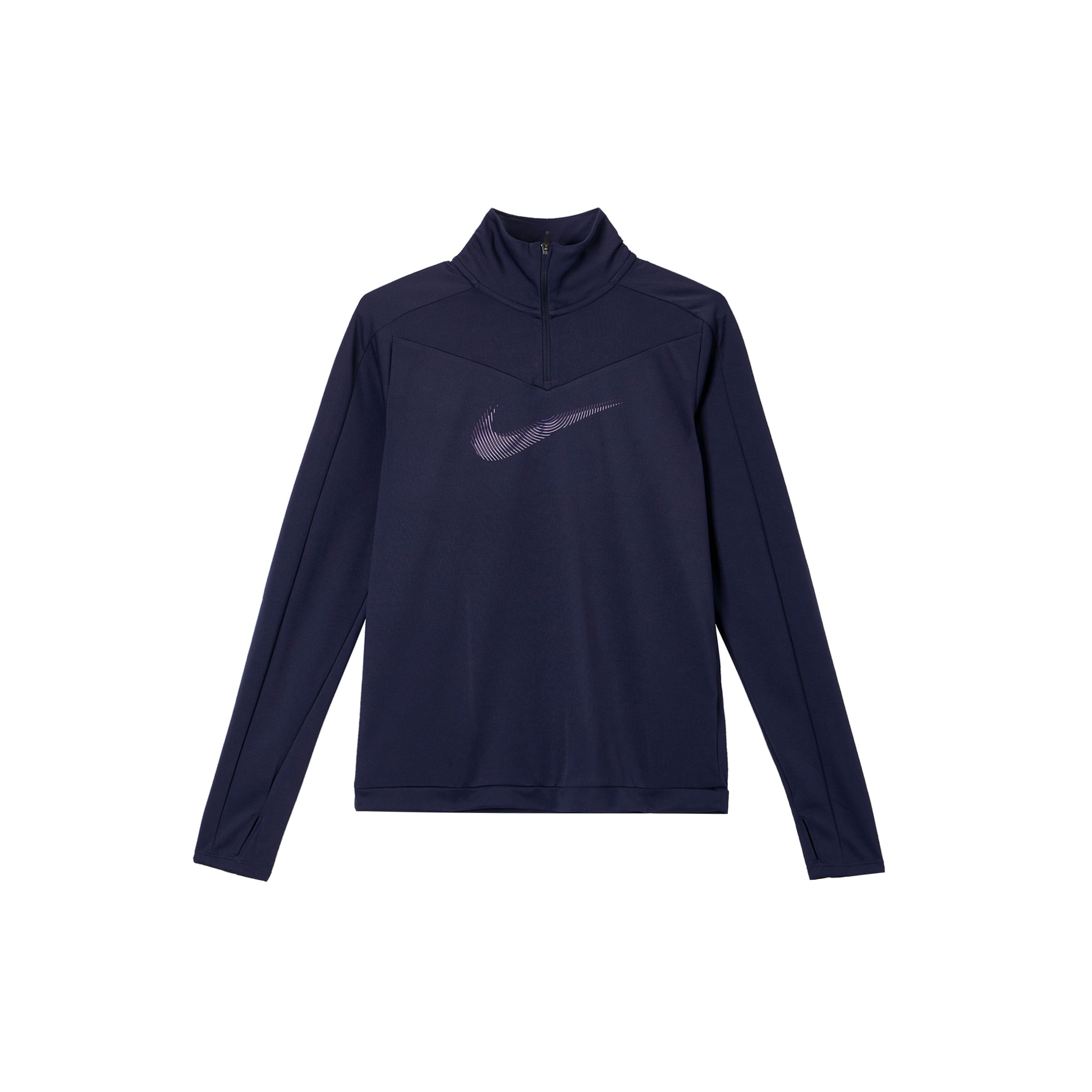 

Nike Футболка Dri-Fit Swoosh Logo Half Zip для бега и тренировок, дышащая, с высоким воротом, повседневная, с длинным рукавом, женские топы, темно-фиолетовый FB4688-555 XS