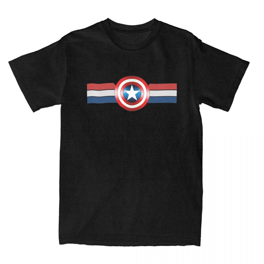 Vintage Hero Captain America Printed T-shirt Men's and Women's Summer Cotton T-shirt Casual Fashion Street Short Sleeve