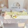 Zielony Nadruk Kwiatowy Bieżniki na Stół Kawa Kuchnia Stół Jadalny Boże Narodzenie Ślub Święta Farmhouse Chic Wodoodporny Wystrój Domu