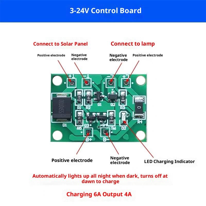 1Pcs Garden Street Light 3-24V 4-10A Controller Module Automatic Solar Panel Battery Charger Board Night Lamp LED Control Switch