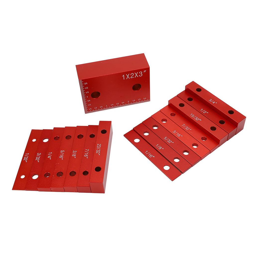 16Pcs Setup Block Gauge Set High Accuracy Rugged Clear Scale Woodworking Height Gauge Kit