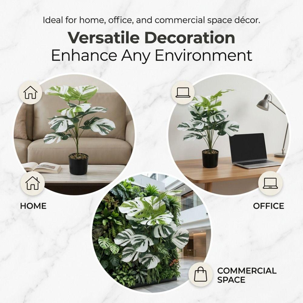 55cm Artificial Plant 12/18 Leaves Fern Plant Bundle Large Size Fake Palm Plant  Wall Decoration