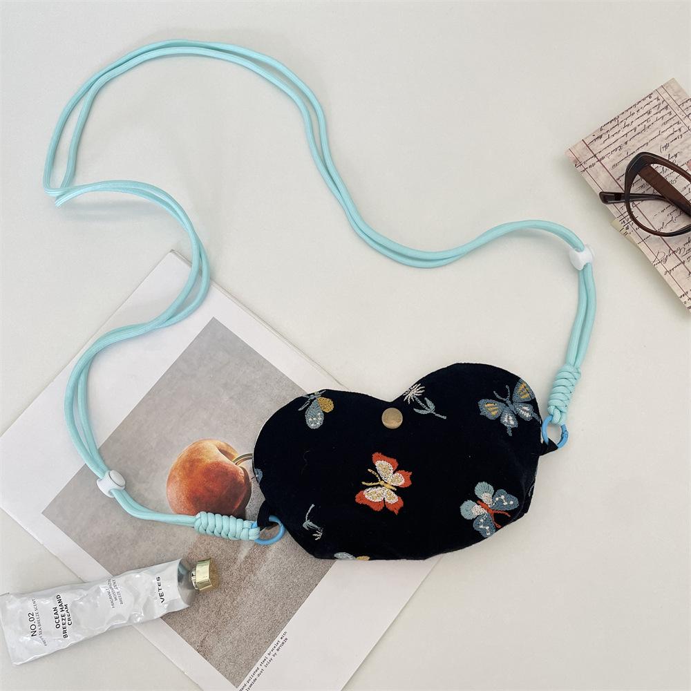 

Вышивка бабочка тип на шею портативный чехол для очков сумка для хранения шнурок дорожная сумка для солнцезащитных очков защитный чехол чёрный