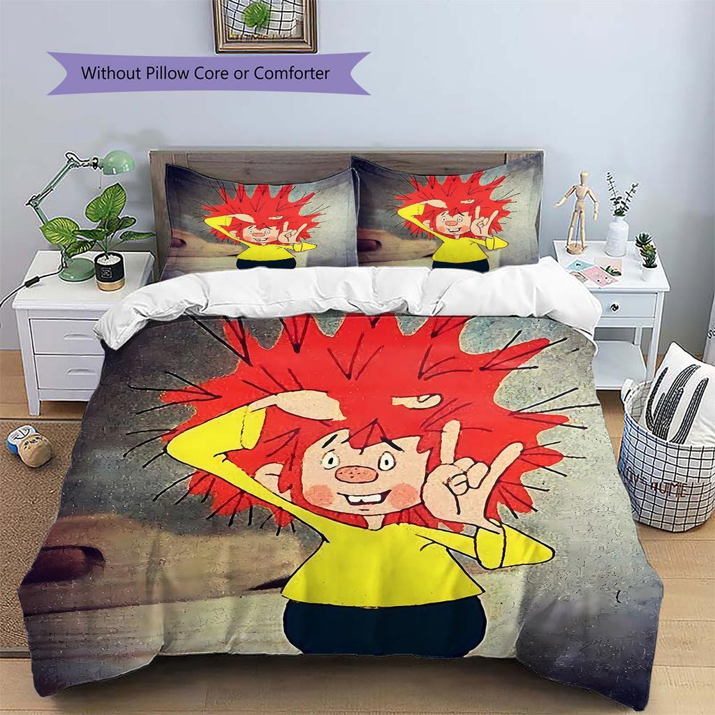Meister Eder und sein Pumuckl Pattern Bedding,Quilt Set Quilt Cover Pillowcase Home Birthday Gift(1 * duvet cover + 2 * pillowcase, without core)