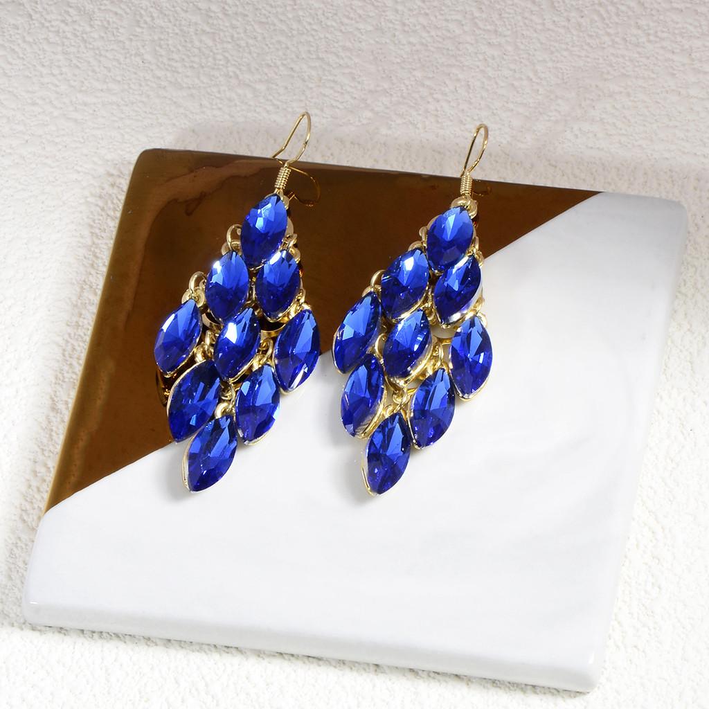 Orecchini geometrici a goccia di cristallo per donna con finitura AB Gioielli alla moda Regalo