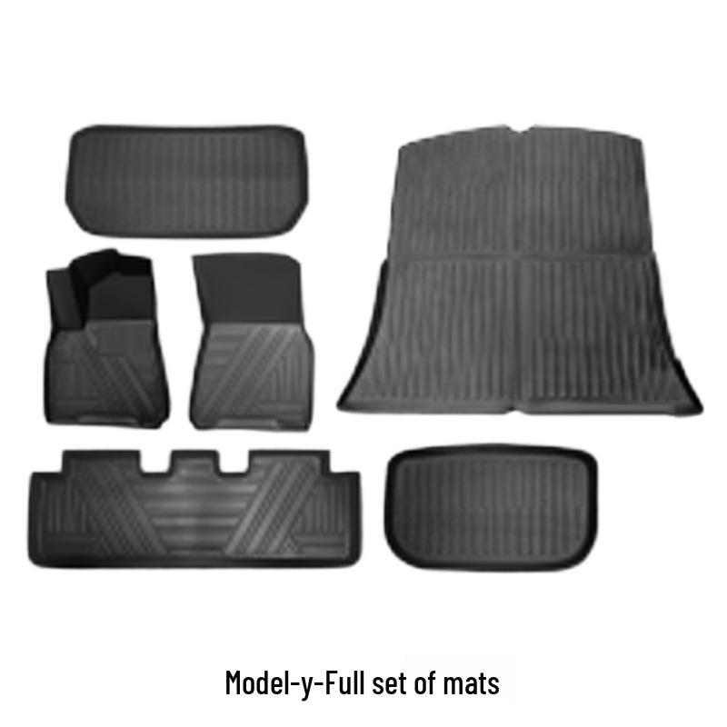 TPE Car Floor Mats for Tesla Model 3 (2021-2023) - Includes Front and Rear Trunk Mats, Thermoformed Design