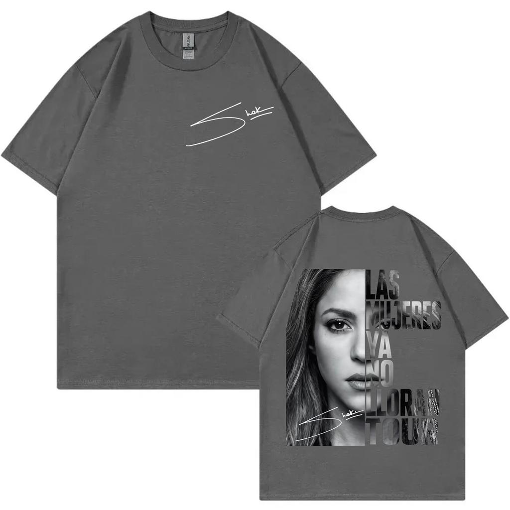 Camiseta Gráfica Vintage Lavada Shakira Las Mujeres Ya No Lloran World Tour 2026 Pop Latino Pop Rock Merchandising de Celebridad Camiseta Estampada Hombre Mujer Verano Casual