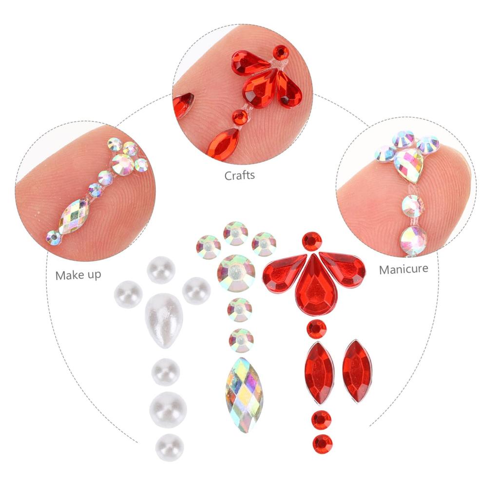 FRCOLOR 7-Piece Face Jewel Stickers for Forehead - Sparkling Face Gem Face Seals - Perfect for Halloween, Parties, Makeup, and Body Jewelry