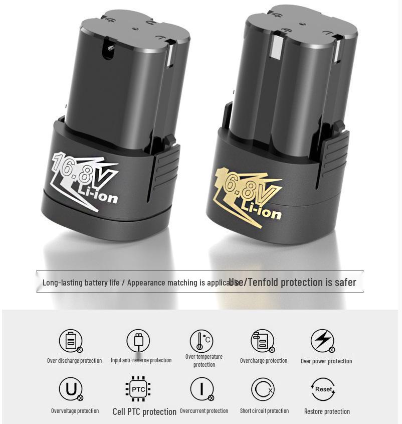 12V/16.8V Rechargeable Electric Drill with Lithium Battery & Charger, Cordless Hand Screwdriver