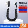 6A Short Spring Data Cable Dual Elbow Usb C To Type C Fast Charging Cable For Iphone 15 16 Pro Phone Charger Wire
