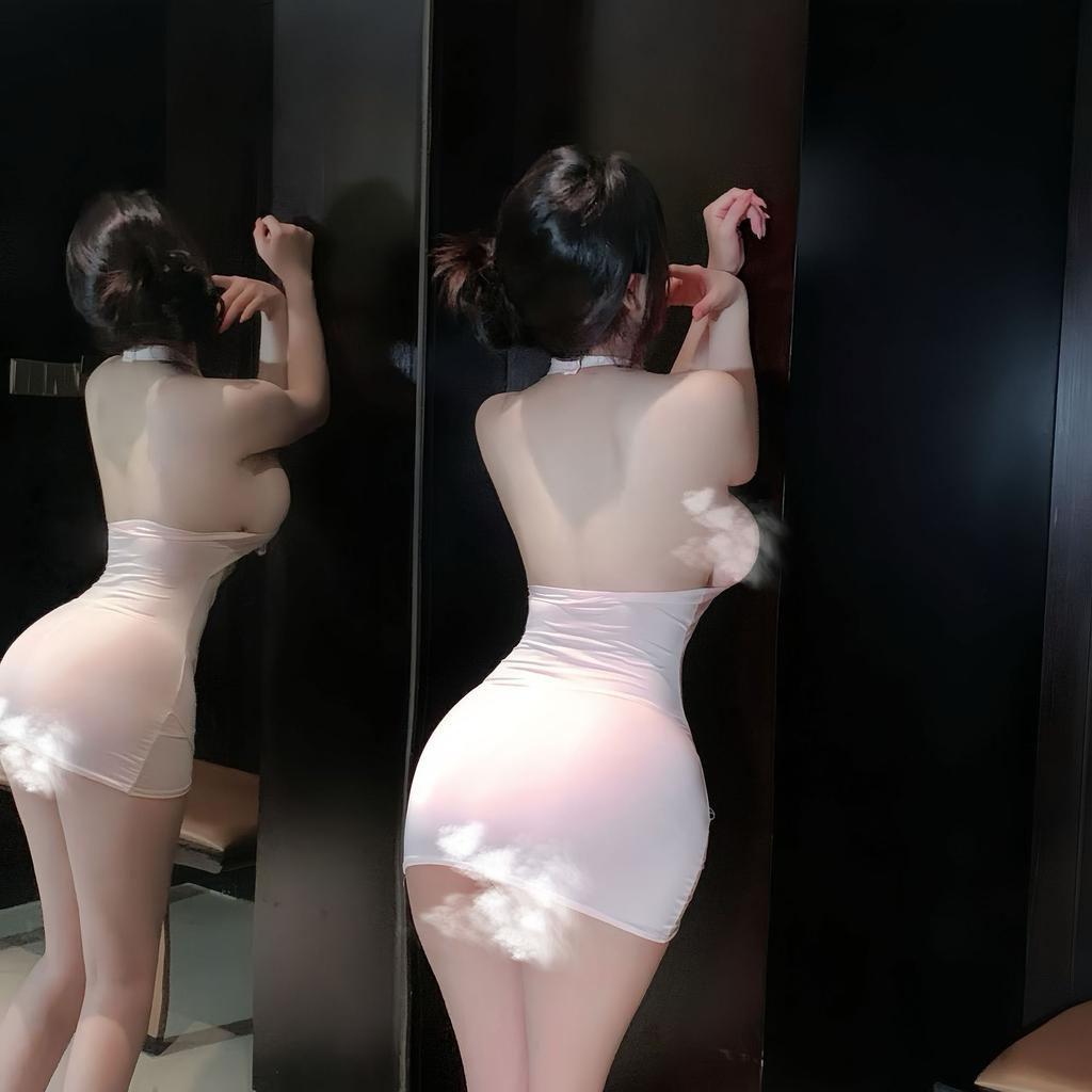 Secretary Exposed Chest Seduction Dress Pajamas Passionate Fun Underwear Sexy Perspective Hip Wrap