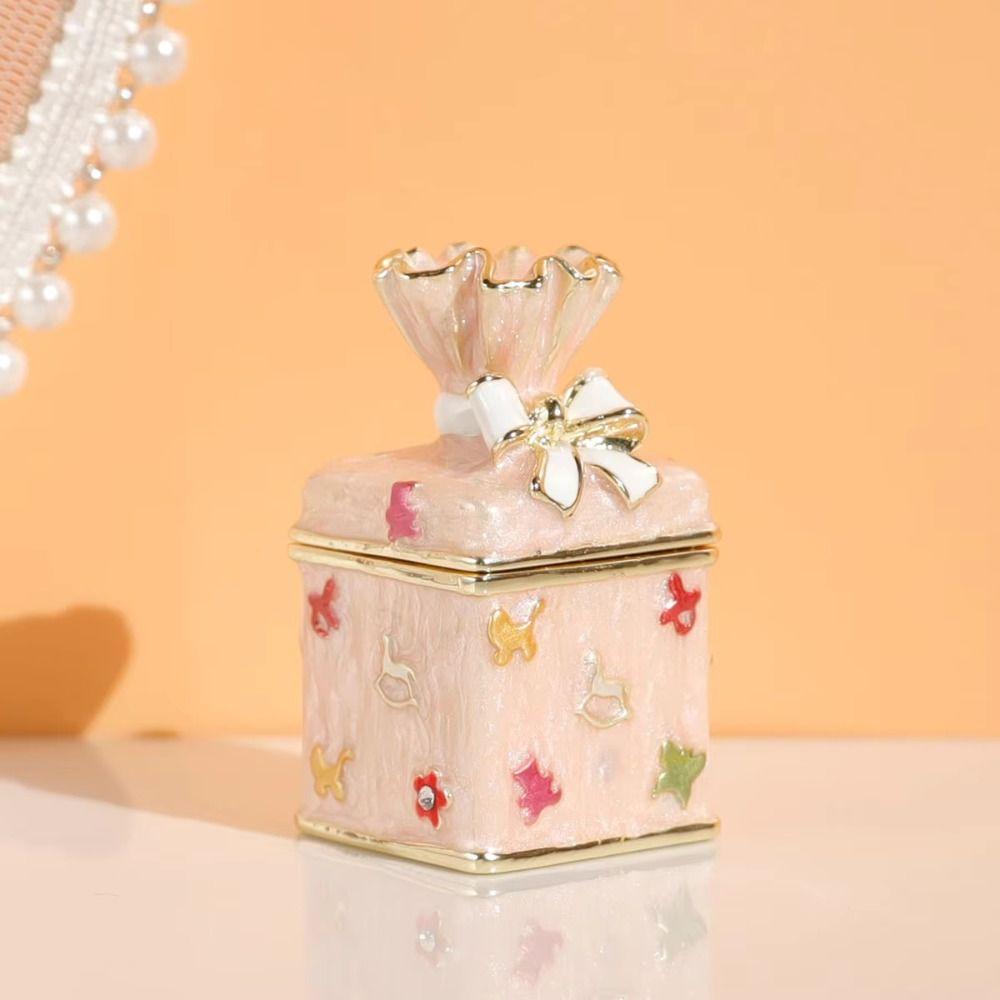 Enamel Color Storage Box Zinc Zinc Zinc Alloy Trinket Box Cute Girl Jewelry Box  Candy Storage