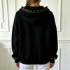 Women's Fashion 3/4 Sleeve High Neck Zip-Up Loose Fit Blouse Top for Everyday Wear