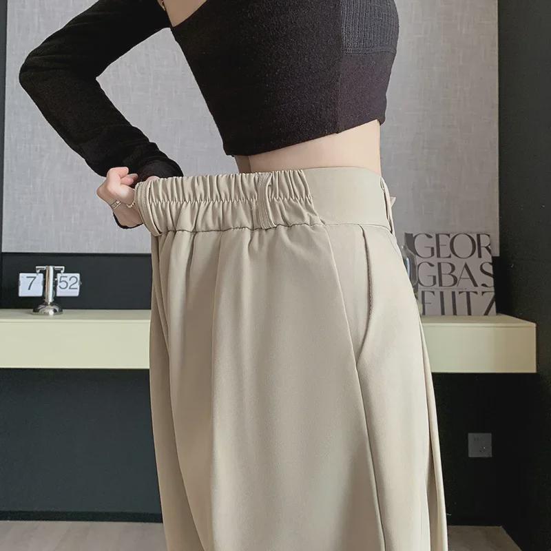 Women's Khaki Pleated A-Line Culotte Shorts - 2024 Summer Fashion Wide-Leg Style