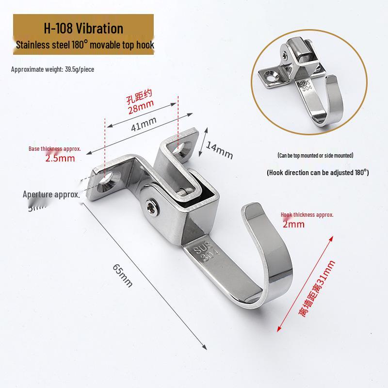 Jinrui Stainless Steel Black Bathroom Hook for Coats and Hats