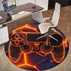 1PC Glowing Controller Round Chair Mat Area Rug - Non-Slip, Floor Mat for Office, Bedroom, and Indoor Decor -Gift D1127174