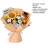 Handmade Crochet Flower Bouquet Completed Knitted Sunflower Puff Flower Doll Graduation Bouquet Teacher Appreciation Gifts for Grad Party Favors