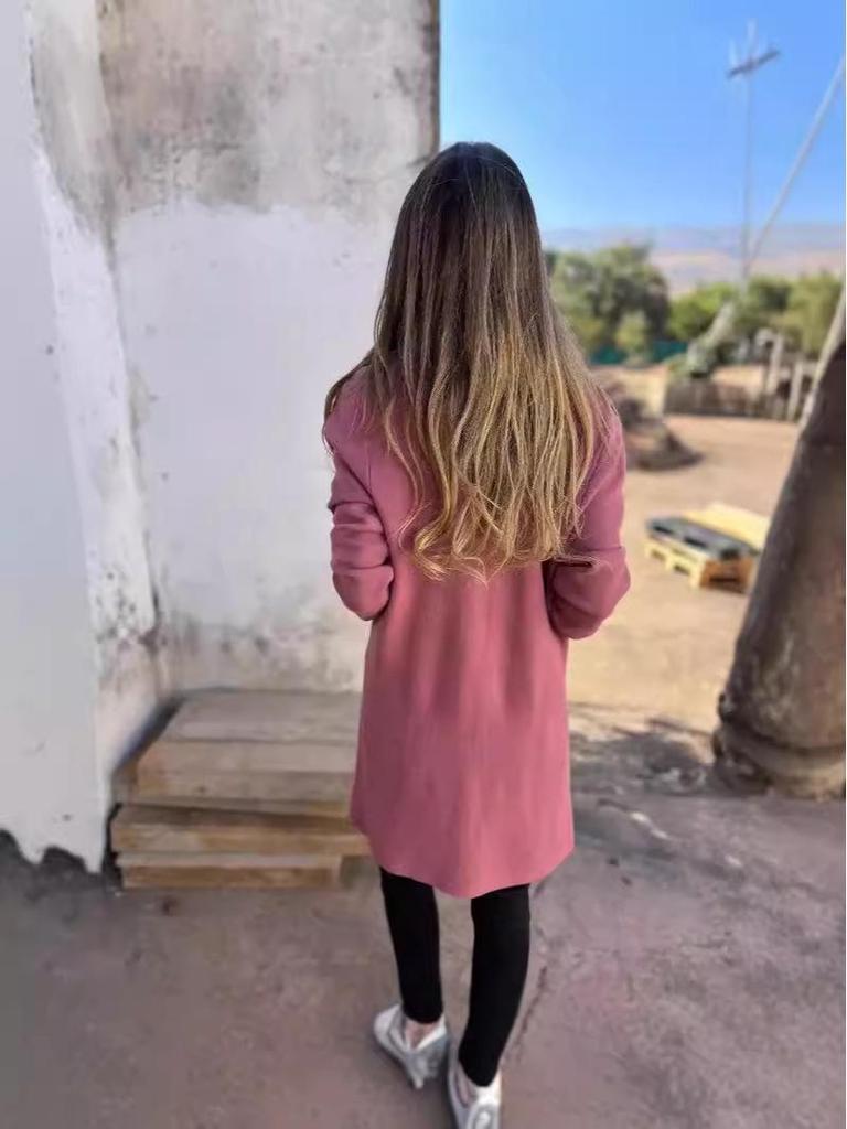 2024 Podzim/Zima Pletený kardigan střední délky s klopami Vlněný kabát