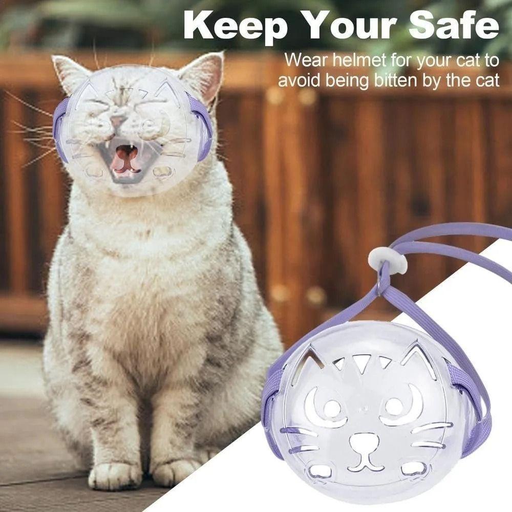 Breathable Cat Muzzle Mask Adjustable Pet Grooming Mask Kitten Mouth Cover  Prevent Biting