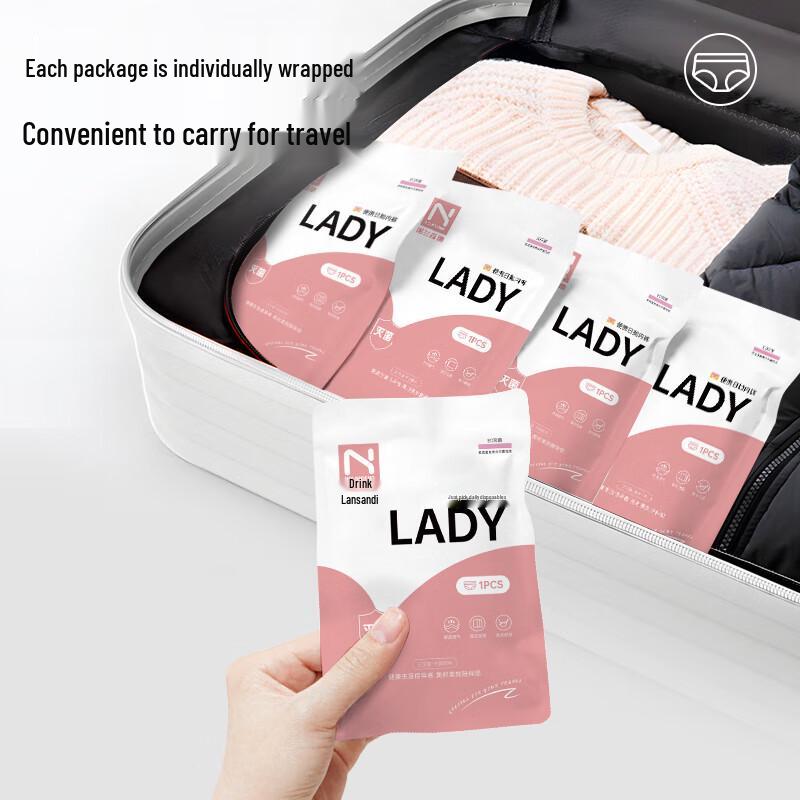Women's Mid-High Waist Plus Size Disposable Briefs 20-Pack