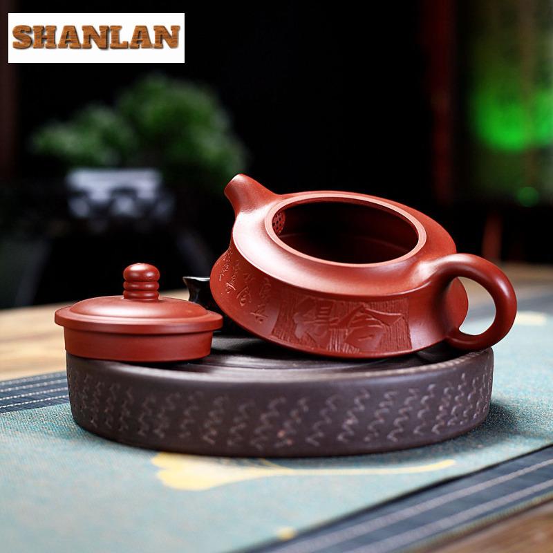 190ml Aesthetic Yixing Purple Clay Teapots Handmade Weekly Count Pot Raw Ore Dahongpao Mud Kettle Zisha Tea Set For Tea Craft
