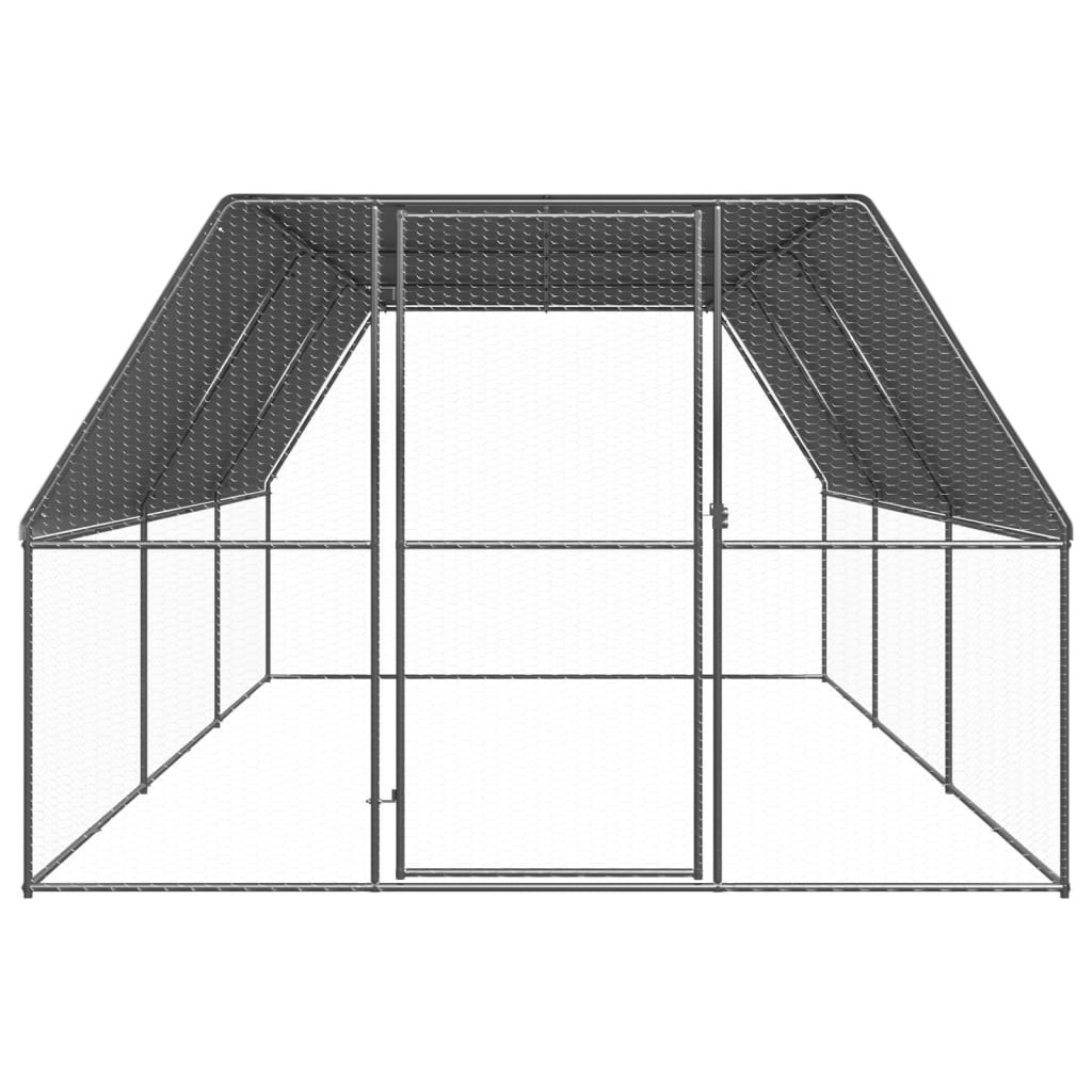 Vidaxl Outdoor Chicken Coop, 3X6X2 M, Galvanized Steel