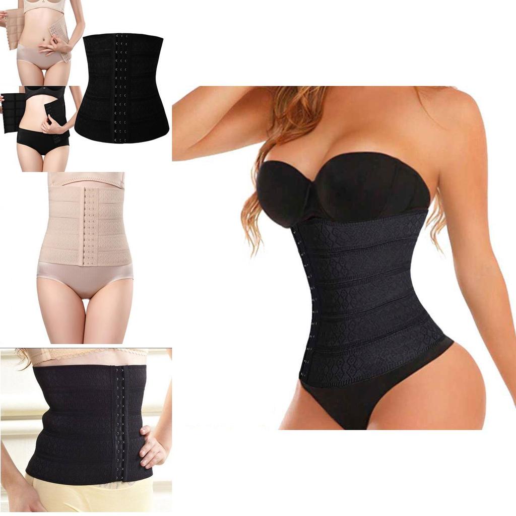 Premium Rubber Fiber Waist Cincher Adjustable Three-row Hook Corset Shapewear
