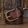 Copper Buckle Belt Men's Genuine Leather Pin Buckle Pure Cowhide Retro Versatile Korean Style Casual Belt