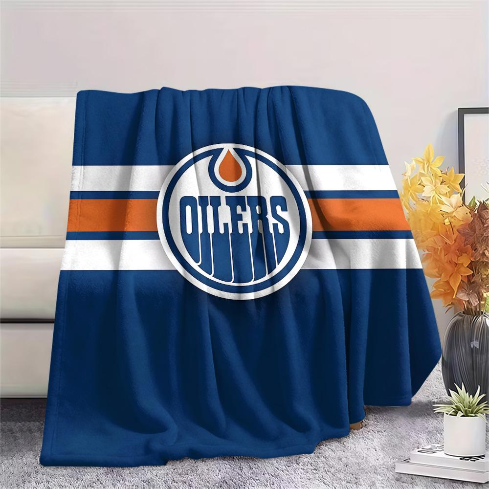 Edmonton Oilers Flannel Blanket, High quality Comfortable for All Seasons, Home Decor, Warmth and Comfort
